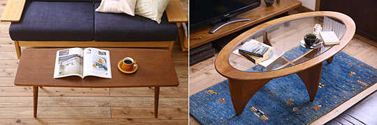 コーヒーテーブル　長方形　楕円形